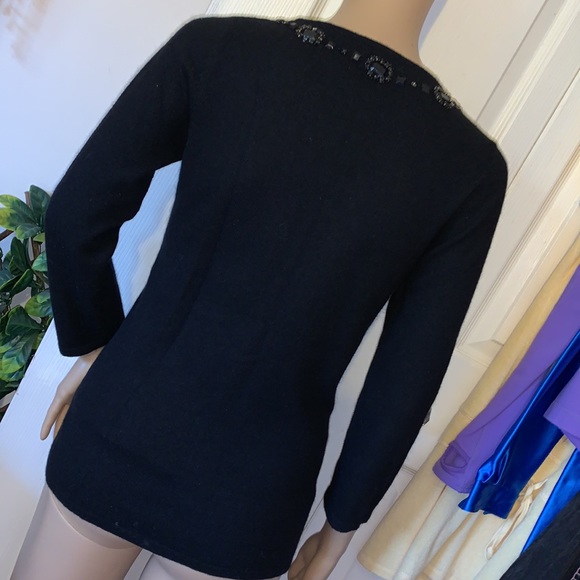 Joe black soft angora wool blended jewelled pullover sweater S - Picture 6 of 10